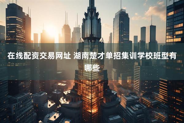 在线配资交易网址 湖南楚才单招集训学校班型有哪些